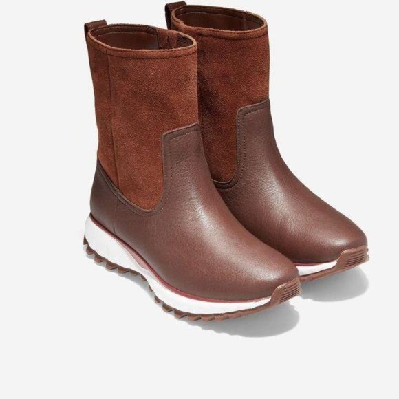 Cole Haan ZERØGRAND XC Waterproof Harvest Brown Suede Leather Pull-On Boot 9B - Picture 3 of 13